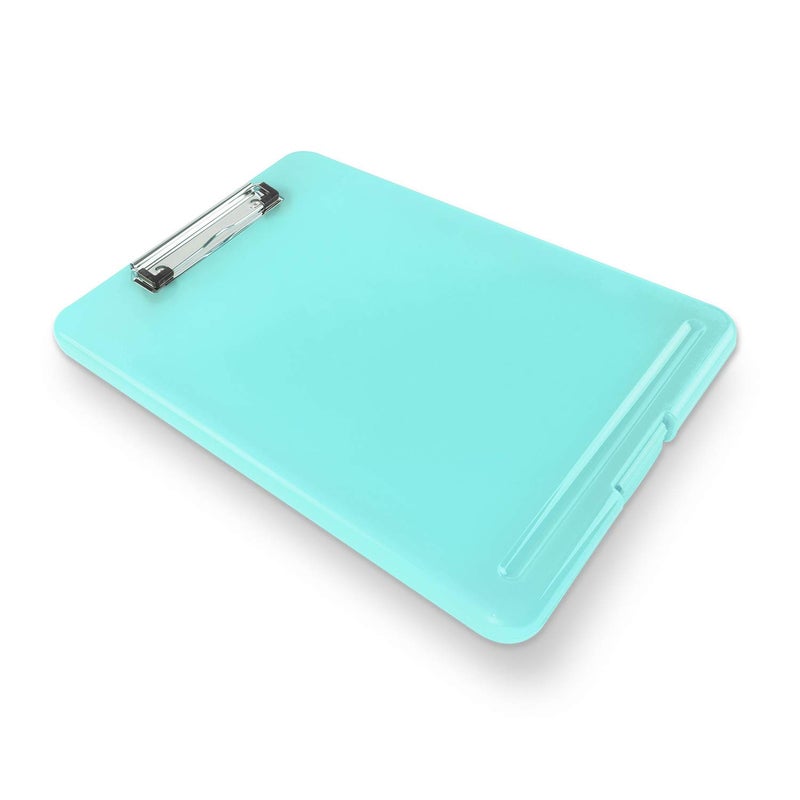 Super Z Outlet Clipboard with Storage Slim Folding for Nursing, Teachers, Coaches & Office, Plastic Heavy Duty with Pen Holder (9.5â€ x 13.5â€) (Turquoise) - Image 2